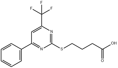 4-{[4-phenyl-6-(trifluoromethyl)pyrimidin-2-yl]thio}butanoic acid Struktur