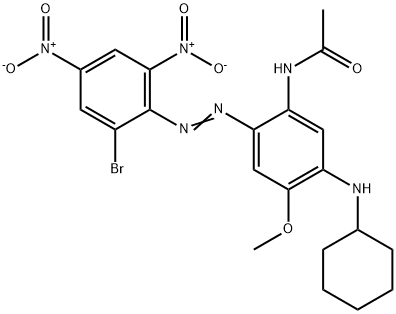 N-[2-[(2-Bromo-4,6-dinitrophenyl)azo]-5-(cyclohexylamino)-4-methoxyphenyl]acetamide Struktur