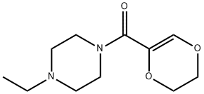 Piperazine, 1-[(5,6-dihydro-1,4-dioxin-2-yl)carbonyl]-4-ethyl- (9CI) Struktur