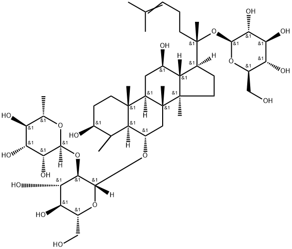 6α-[2-O-(α-L-ラムノピラノシル)-β-D-グルコピラノシルオキシ]-20-(β-D-グルコピラノシルオキシ)ダンマラ-24-エン-3β,12β-ジオール