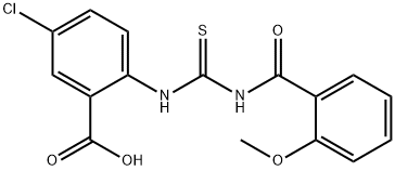 5-CHLORO-2-[[[(2-METHOXYBENZOYL)AMINO]THIOXOMETHYL]AMINO]-BENZOIC ACID Struktur