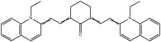 2,6-BIS((E)-2-[1-ETHYL-2(1H)-QUINOLINYLIDENE]ETHYLIDENE)CYCLOHEXANONE Struktur