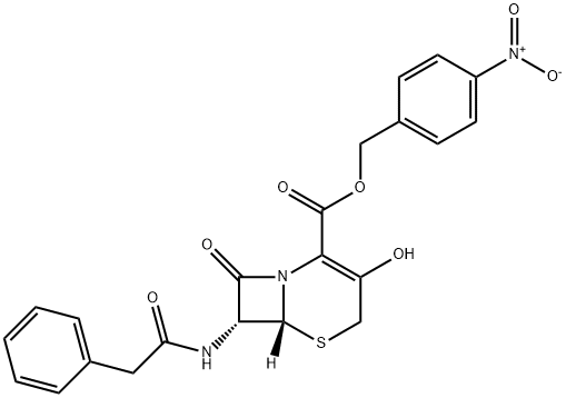 P-NITROBENZYL 7-PHENYLACETAMINO-3-HYDROXY-3-CEPHEM-4-CARBOXYLATE Struktur