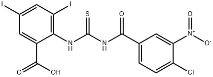 2-[[[(4-CHLORO-3-NITROBENZOYL)AMINO]THIOXOMETHYL]AMINO]-3,5-DIIODO-BENZOIC ACID Struktur