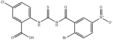 2-[[[(2-BROMO-5-NITROBENZOYL)AMINO]THIOXOMETHYL]AMINO]-5-CHLORO-BENZOIC ACID Struktur