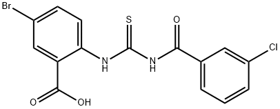 5-BROMO-2-[[[(3-CHLOROBENZOYL)AMINO]THIOXOMETHYL]AMINO]-BENZOIC ACID Struktur