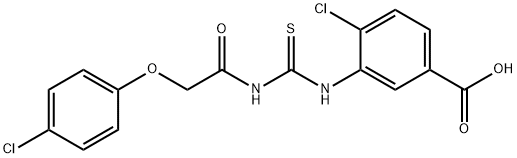 4-CHLORO-3-[[[[(4-CHLOROPHENOXY)ACETYL]AMINO]THIOXOMETHYL]AMINO]-BENZOIC ACID Struktur