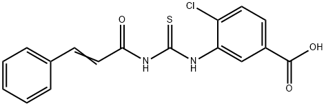 4-CHLORO-3-[[[(1-OXO-3-PHENYL-2-PROPENYL)AMINO]THIOXOMETHYL]AMINO]-BENZOIC ACID Struktur