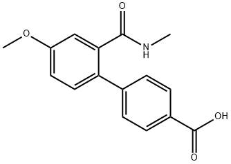 4'-Methoxy-2'-[(methylamino)carbonyl](1,1'-biphenyl)-4-carboxylic acid Struktur