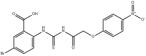 5-BROMO-2-[[[[(4-NITROPHENOXY)ACETYL]AMINO]THIOXOMETHYL]AMINO]-BENZOIC ACID Struktur