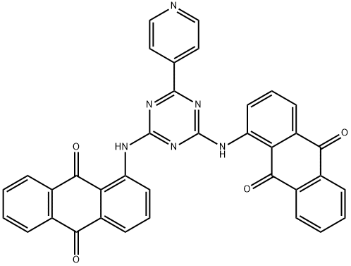 1,1'-[[6-(pyridin-4-yl)-1,3,5-triazine-2,4-diyl]diimino]bisanthraquinone Struktur