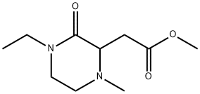 2-Piperazineaceticacid,4-ethyl-1-methyl-3-oxo-,methylester(9CI) Struktur