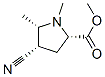 Proline, 4-cyano-1,5-dimethyl-, methyl ester, (2-alpha-,4-alpha-,5-alpha-)- (9CI) Struktur