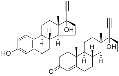 17-alpha-Pregn-4-en-20-yn-3-one, 17-hydroxy-, and 19-nor-17-alpha-preg na-1,3,5(10)-trien-20-yne-3,17-diol (1:1000) Struktur