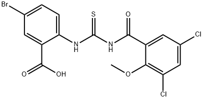 5-BROMO-2-[[[(3,5-DICHLORO-2-METHOXYBENZOYL)AMINO]THIOXOMETHYL]AMINO]-BENZOIC ACID Struktur