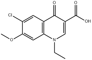 3-Quinolinecarboxylic acid, 6-chloro-1-ethyl-1,4-dihydro-7-methoxy-4-o xo- Struktur