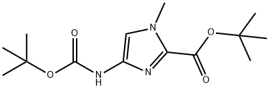 1H-IMidazole-2-carboxylic acid, 4-[[(1,1-diMethylethoxy)carbonyl]aMino]-1-Methyl-, 1,1-diMethylethyl ester Struktur