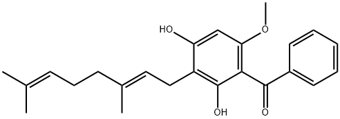 [3-[(2E)-3,7-Dimethylocta-2,6-dienyl]-2,4-dihydroxy-6-methoxyphenyl]phenylmethanone Struktur