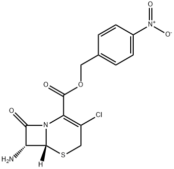 p-nitrobenzyl (6R-trans)-7-amino-3-chloro-8-oxo-5-thia-1-azabicyclo[4.2.0]oct-2-ene-2-carboxylate Struktur