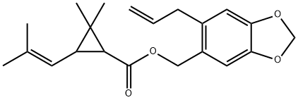 (6-prop-2-enylbenzo[1,3]dioxol-5-yl)methyl 2,2-dimethyl-3-(2-methylpro p-1-enyl)cyclopropane-1-carboxylate Struktur