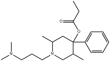 2,5-Dimethyl-1-(3-dimethylaminopropyl)-4-phenyl-4-propionyloxypiperidine Struktur