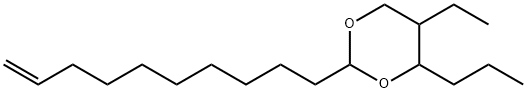 2-dec-9-enyl-5-ethyl-4-propyl-1,3-dioxane Struktur