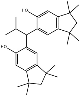 6,6'-(2-methylpropylidene)bis[2,3-dihydro-1,1,3,3-tetramethyl-1H-inden-5-ol] Struktur