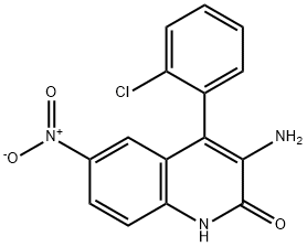 3-AMino-4-(2-chlorophenyl)-6-nitro-2(1H)-quinolinone Struktur