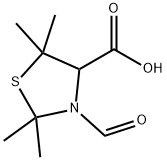 3-formyl-2,2,5,5-tetramethylthiazolidine-4-carboxylic acid  Struktur