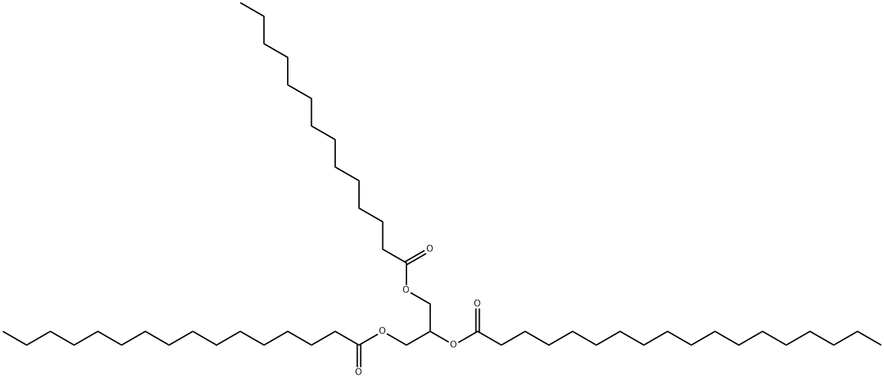 1,2,3-Propanetriol 1-palmitate 2-stearate 3-myristate Struktur