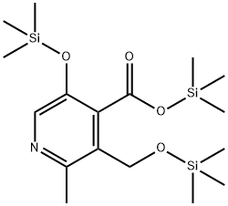 2-Methyl-5-(trimethylsiloxy)-3-[(trimethylsiloxy)methyl]-4-pyridinecarboxylic acid trimethylsilyl ester Struktur