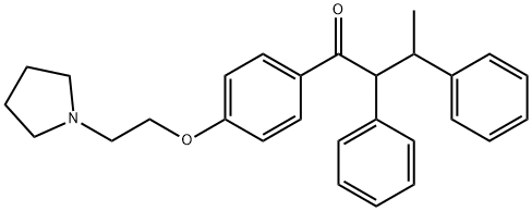 2,3-Diphenyl-1-[4-[2-(1-pyrrolidinyl)ethoxy]phenyl]-1-butanone Struktur