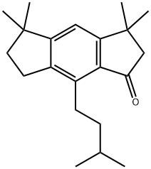 3,5,6,7-Tetrahydro-3,3,5,5-tetramethyl-8-(3-methylbutyl)-s-indacen-1(2H)-one Struktur