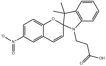 1-(beta-carboxyethyl)-3,3-dimethyl-6'-nitrospiro(indoline- 2,2'-2H-benzopyran) Struktur