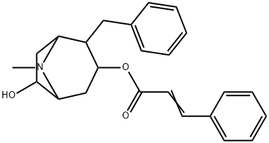 3-Phenylpropenoic acid 6-hydroxy-8-methyl-2-benzyl-8-azabicyclo[3.2.1]octan-3-yl ester Struktur