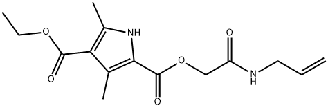 1H-Pyrrole-2,4-dicarboxylicacid,3,5-dimethyl-,4-ethyl2-[2-oxo-2-(2-propenylamino)ethyl]ester(9CI) Struktur