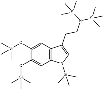 N,N,1-Tris(trimethylsilyl)-5,6-bis[(trimethylsilyl)oxy]-1H-indole-3-ethanamine Struktur