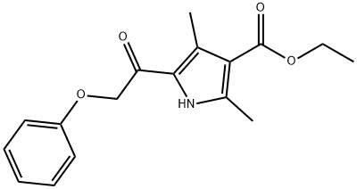 1H-Pyrrole-3-carboxylicacid,2,4-dimethyl-5-(phenoxyacetyl)-,ethylester(9CI) Struktur