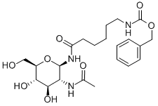 2-Acetamido-N',N-(benzyloxycarbonyl)-e-aminocaproyl-2-deoxy-b-D-glucopyranosylamine Struktur