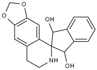 1',3',7,8-Tetrahydrospiro[1,3-dioxolo[4,5-g]isoquinoline-5(6H),2'-[2H]indene]-1',3'-diol Struktur