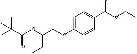 4-[2-(1-Oxo-2,2-dimethylpropoxy)butoxy]benzoic acid ethyl ester Struktur