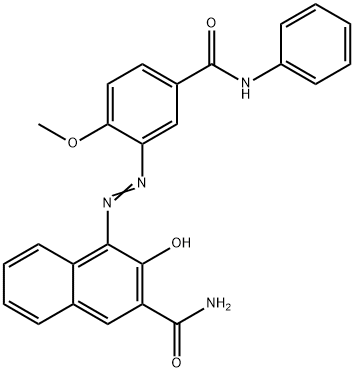 4-[[5-(anilino)carbonyl-2-methoxyphenyl]azo]-3-hydroxynaphthalene-2-carboxamide Struktur