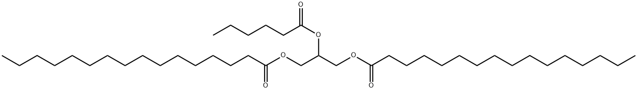 Di(hexadecanoic acid)2-[(1-oxohexyl)oxy]-1,3-propanediyl ester Struktur