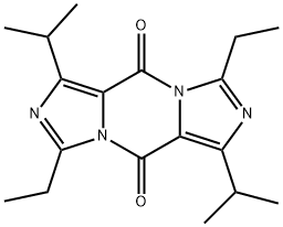 3,8-Diethyl-1,6-bis(1-methylethyl)-5H,10H-diimidazo[1,5-a:1',5'-d]pyrazine-5,10-dione Struktur