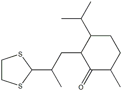 2-[2-(1,3-Dithiolan-2-yl)propyl]-6-methyl-3-(1-methylethyl)cyclohexanone Struktur