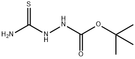 Hydrazinecarboxylic acid, 2-(aminothioxomethyl)-, 1,1-dimethylethyl ester (9CI) Struktur