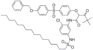 N-[2-chloro-5-[(hexadecylsulphonyl)amino]phenyl]-4,4-dimethyl-3-oxo-2-[4-[[4-(phenylmethoxy)phenyl]sulphonyl]phenoxy]valeramide Struktur