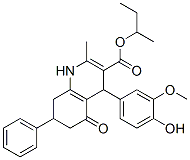 butan-2-yl 4-(4-hydroxy-3-methoxy-phenyl)-2-methyl-5-oxo-7-phenyl-4,6, 7,8-tetrahydro-1H-quinoline-3-carboxylate Struktur