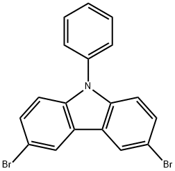 3,6-DIBROMO-9-PHENYLCARBAZOLE Structure