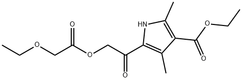 1H-Pyrrole-3-carboxylicacid,5-[[(ethoxyacetyl)oxy]acetyl]-2,4-dimethyl-,ethylester(9CI) Struktur